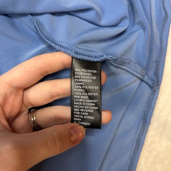 Perceptions NY Womens Size M 1/2 Sleeve Faux Wrap Dress Periwinkle Blue NEW - Picture 10 of 12